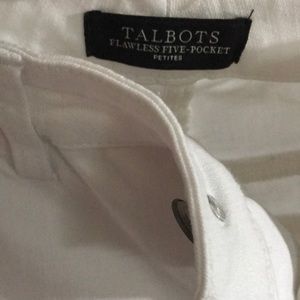 Size 8P Talbots Flawless Five Pocket White Jeans